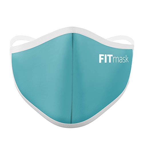 FITmask Mascarilla Pro Reutilizable Lavable Certificada Tejido Hidrófugo Made in Spain Blue Sky - Adulto Cabecera - M