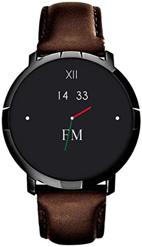 FLORENCE MARLEN Smartwatch Piel Marrón Reloj Inteligente Hombre-Mujer |2 Correas|Pulsómetro,Cronómetros,Monitor Sueño,Pantalla Táctil,Impermeable,Fitness Tracker,Bluetooth|iOS&Android