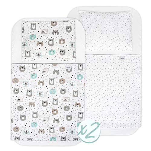 FlyIdeas Juego Completo Sabanas Minicuna Colecho Next2Me 50x83cm | 2 Sabanas Bajeras 2 Protector Colchon Impermeable 2 Sabanas Encimera y 2 Funda de Almohada | 100% Algodon Organico Cert OEKO-TEX FlyIdeas Juego Completo Sabanas Minicuna Colecho Next2Me 50x83cm | 2 Sabanas Bajeras 2 Protector Colchon Impermeable 2 Sabanas Encimera y 2 Funda de Almohada | 100% Algodon Organico Cert OEKO-TEX