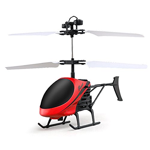Flying Mini RC Infraed helicóptero de inducción Aviones Intermitentes de luz Juguetes para niños (?-Rojo)