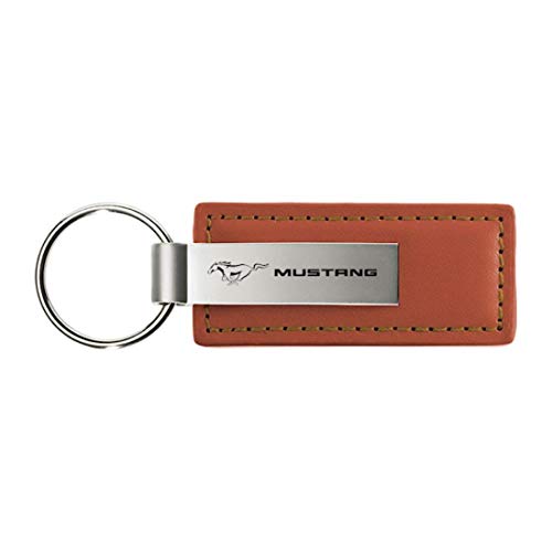 Ford Mustang Brown Leather Key Chain by Au-Tomotive Gold, Inc.