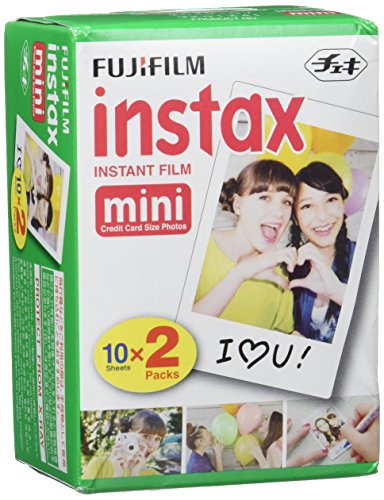 Fujifilm Instax Mini Brillo - Pack de 100 películas fotográficas instantáneas (5 x 20 hojas), color blanco