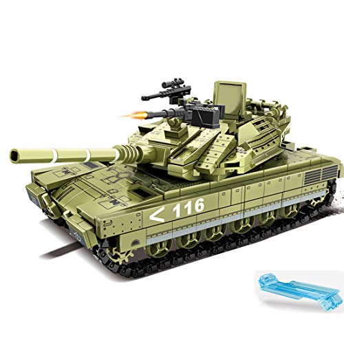 Fujinfeng Tanque Militar Juguete, 475 Piezas Tank Toy Juego de Construcción - Compatible con Lego (Este Producto no es Creado ni Vendido por Lego) - Merkava Main Battle Tank