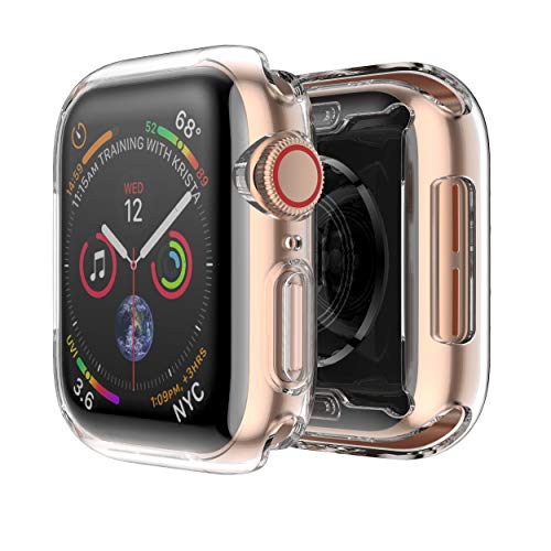 Funda Apple Watch 44mm, Protector Pantalla iWatch Series 4, Aottom Funda Apple Watch TPU Suave Ultra Delgado Protectora Carcasa, Protección Completo, Anti-Rasguños, Ultra Transparente, Recorte Preciso