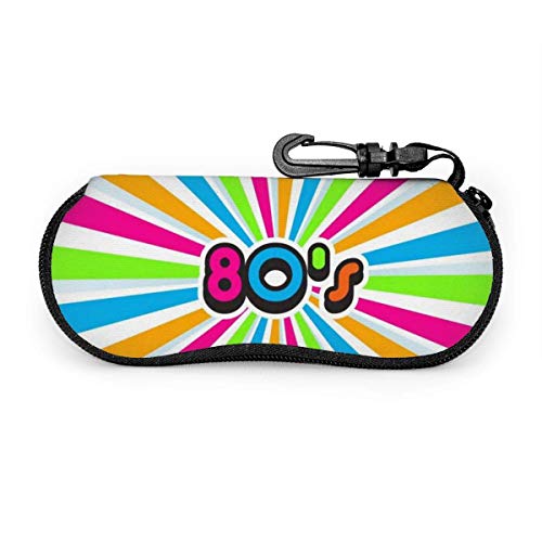 Gafas de sol portátiles de la línea Rainbow de los años 80 con hebilla de bloqueo Bolso suave Funda de gafas con cremallera de tela de buceo ultraligera