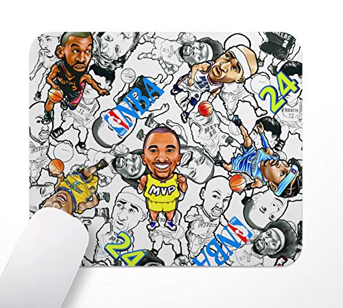 Gaming Office NBA Star Kobe - Alfombrilla para ratón (base de goma, antideslizante, 24 x 20 cm, superficie textil suave y efecto antiestático)