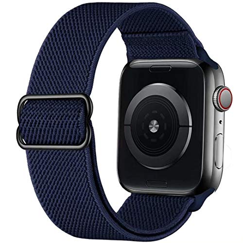 GBPOOT Correa de Compatible con Apple Watch 38mm 40mm 42mm 44mm,Correa Loop Deportiva con Nylon de Repuesto Compatible Iwatch Serie 6/SE/5/4/3/2/1,Azul Medianoche,42/44mm