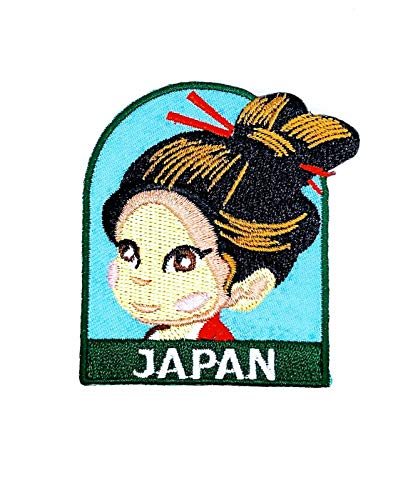 Gemelolandia | Parche Termoadhesivo Muñeca japonesa 6x5,5 cm | Muy Adherentes | Patch Stickers Para Decorar Tu Ropa | Fáciles de Poner