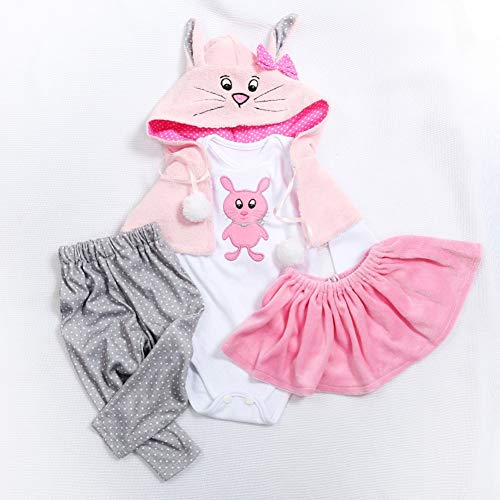 Gigicloud Conjunto de Ropa con Capucha de algodón de Dibujos Animados Lindo para muñeca de 45~47 cm Conejo 45~47 cm