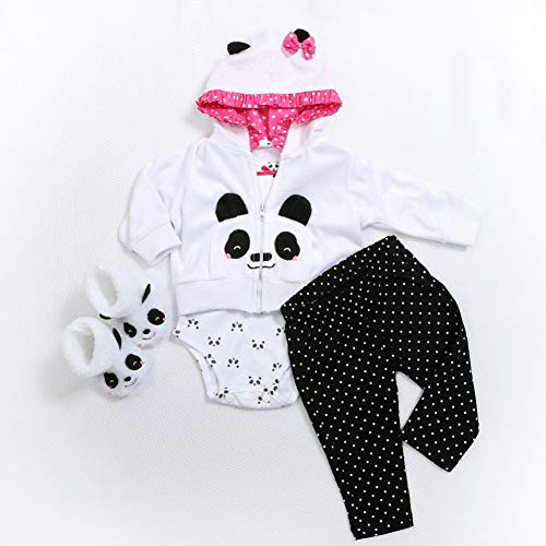 Gigicloud Conjunto de Ropa con Capucha de algodón de Dibujos Animados Lindo para muñeca de 45~47 cm Panda 45~47 cm