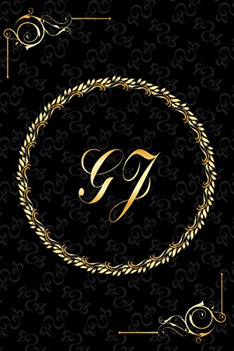 GJ: Golden Monogrammed Letters, Executive Personalized Journal With Two Letters Initials, Designer Professional Cover, Perfect Unique Gift