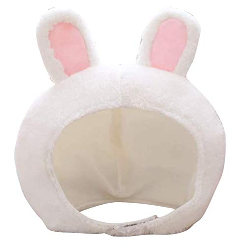 Gorro de Peluche con Orejas de Conejo Sombrero de Orejas de Conejo de Sombrero de Conejito de Felpa Sombrero de Conejo de Oreja Portátil para Juguete Regalo Regalo De Cumpleaños (Blanco)