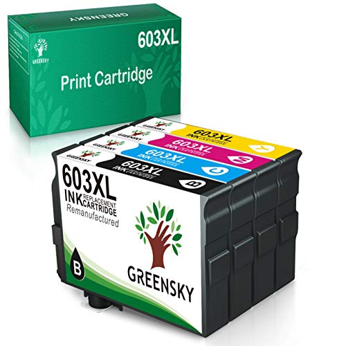 GREENSKY Cartucho de Tinta Compatible para Epson 603 603XL para Epson Expression Home XP-2100 XP-2105 XP-4105 XP-4100 XP-3105 XP-3100 Workforce WF-2850DWF WF-2835DWF WF-2830DWF WF-2810DWF