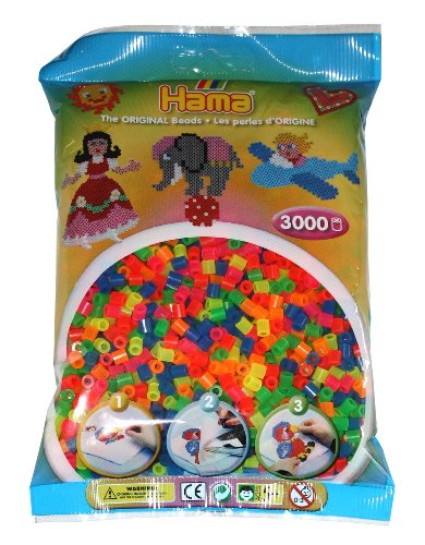 Hama 201-51 - Paquete de 3000 Cuentas de Colores Fluorescentes Hama 201-51 - Paquete de 3000 Cuentas de Colores Fluorescentes