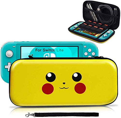 Haobuy Funda para Switch Lite, [Diseño para Pikachu/Pokemon][Estuche Protector Portátil ] Funda de Viaje Transportar para Switch Lite Accesorios- Amarillo