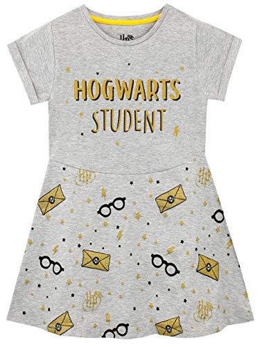 Harry Potter Vestido para niñas Hogwarts Gris 7-8 Años