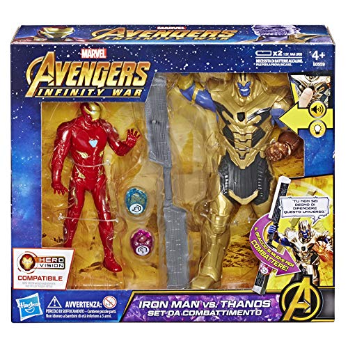 Hasbro Marvel Avengers Infinity War Iron Man vs. Thanos Hero Vision (Battle Juego Personajes, Action Figure), e0559103 