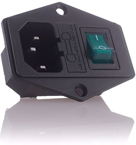 Hifi Lab - Enchufe empotrable C-14 con interruptor para fuentes de alimentación de audio, con fusibles para conectores IEC.