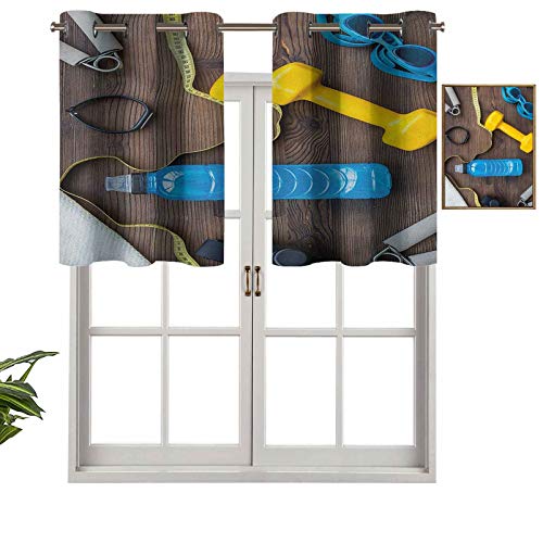 Hiiiman Panel de cortina de bloqueo UV preparando equipo deportivo sobre tablero de madera, juego de 2, 54 x 24 pulgadas para habitación de niños
