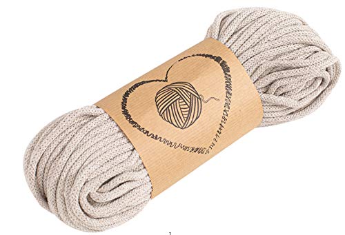 hilo macrame cuerda algodon - hilos para macrame 5 mm beige