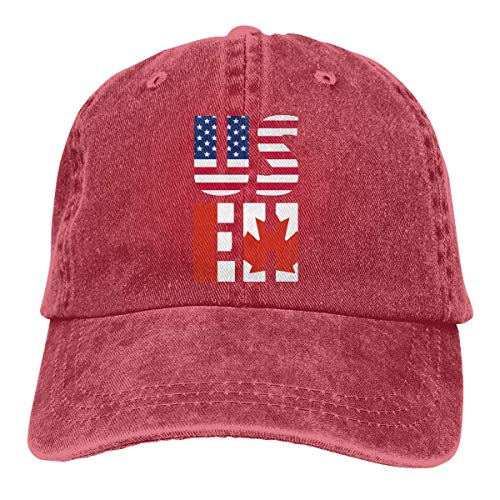 Hoswee Gorra de Béisbol Ajustable America Canada Unisex Personalize Cowboy Hat Outdoor Sports Hat Snapback Sombreros