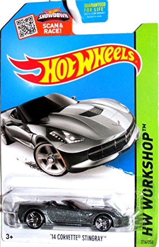 Hot Wheels, 2015 HW Workshop, '14 Corvette Stingray [Silver] Die-Cast Vehicle #216/250, 1:64 Scale by