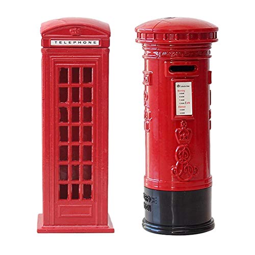 Hucha con forma de jarra de dinero, cabina telefónica y postal, modelo de almacenamiento, decoración creativa para el hogar o el escritorio