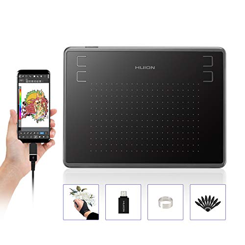 HUION Inspiroy H430P, Tableta de Dibujo gráfico de 4.8 x 3 Pulgadas, Tableta gráfica con 4 Teclas de Acceso Directo, 4096 Niveles de lápiz sin batería, Compatible con Mac, Windows, Android