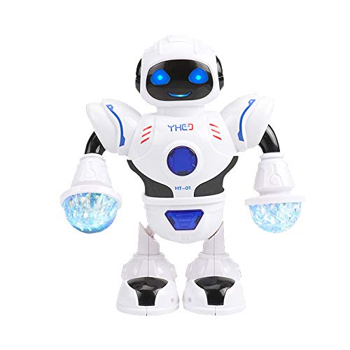 Huir Electronic Dancing Robot Toys Robot Inteligente Juguetes Walking Dancing Singing Robot con Luces Intermitentes Musicales y Coloridas para niños de 3 años, Regalo de cumpleaños, Navidad, Pascua