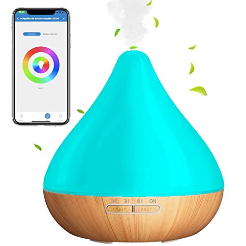 Humidificador de aceites esenciales Difusor de aromas ultrasónico 400mL Compatible con Alexa y Google Home Regulable Humidificador Si Smart, Multicolor, ambientador, aromaterapia, horarios Humidificador de aceites esenciales Difusor de aromas ultrasónico 400mL Compatible con Alexa y Google Home Regulable Humidificador Si Smart, Multicolor, ambientador, aromaterapia, horarios