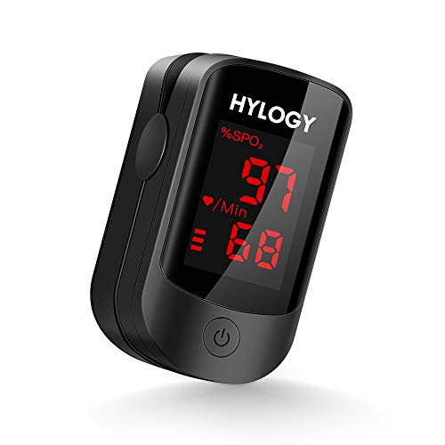 HYLOGY Oxímetro de Pulso, Pulsioximetro de Dedo Profesional saturacion oxigeno oxímetro con pantalla OLED (negro)