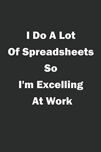 I Do A Lot Of Spreadsheets So I'm Excelling At Work.: 6 ×9 Blank Lined worksheets Notebook financial accountancy Journal Funny Gift Gag For WorkGroup office productivity "110 pages"