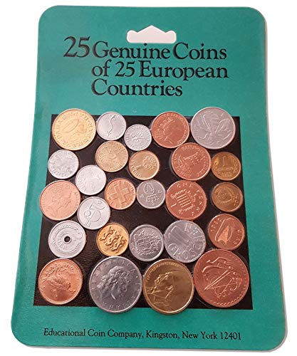 IMPACTO COLECCIONABLES Monedas del Mundo Real - 25 Monedas auténticas de 25 países Europeos
