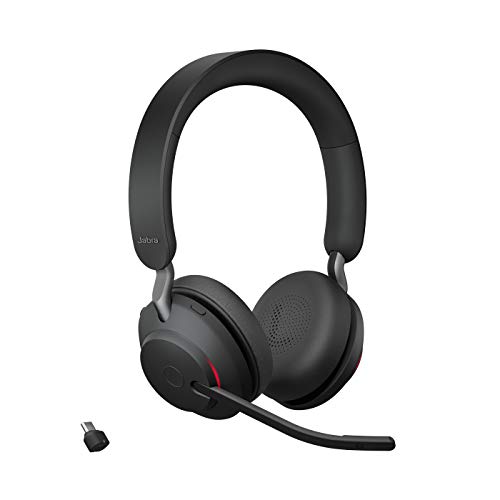 Jabra Evolve2 65 Auriculares Inalámbricos Estéreo con Cancelación de Ruido, Certificados para plataformas UC, Batería de Larga Duración, Adaptador Bluetooth USB-C, Negro Jabra Evolve2 65 Auriculares Inalámbricos Estéreo con Cancelación de Ruido, Certificados para plataformas UC, Batería de Larga Duración, Adaptador Bluetooth USB-C, Negro