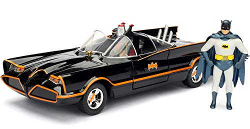 Jada- DC Comics Vehiculo Clasico Batmovil w/Batman & Robin, Multicolor (98259)