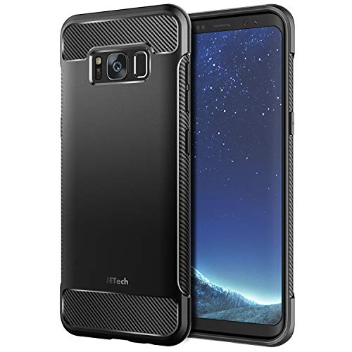 JETech Funda Compatible con Galaxy S8, Carcasa con Absorción de Impacto, Diseño de Fibra de Carbon (Negro)