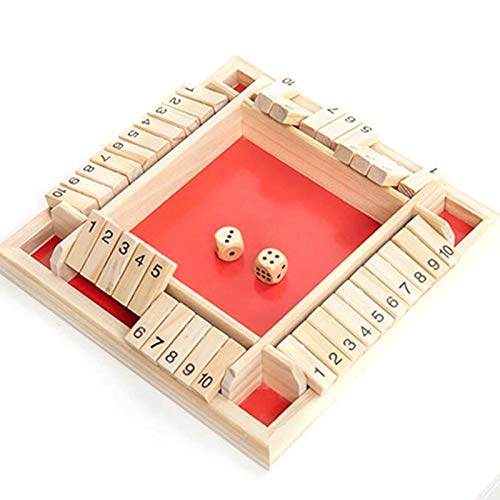 Juego de mesa Juego de dados, Juego educativo de matemáticas familiar clásico de juguete de tablero interesante, Cerrar la caja Juego de dados Juego de mesa de madera para niños Regalo de fiesta famil