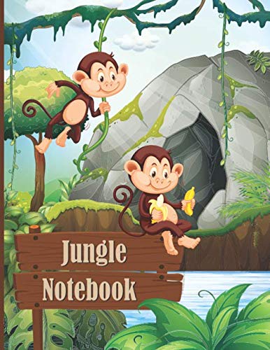 Jungle Notebook: Kindergarten writing paper with lines for kids: A handy 8.5x11 size notebook with 120 Blank handwriting practice paper with dotted lines | Grades Baby - 12 years old