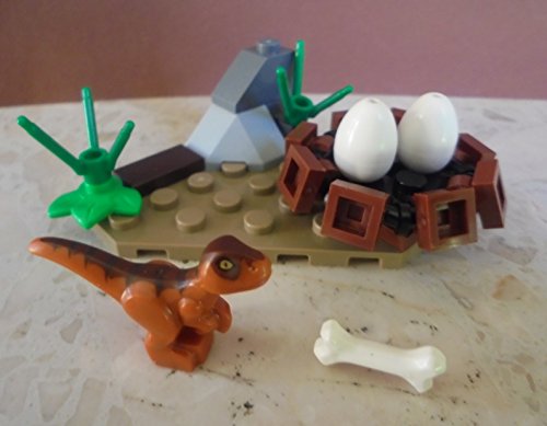 Jurassic World Lego Raptor Baby con nido de dinosaurio y huevos, bolsa de plástico limitada, nuevo Ovp