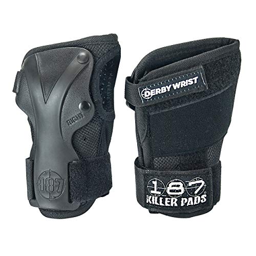 Killer Pads Equipo de protección Wrist Guard Derby, Todo el año, Unisex, Color Negro - Negro, tamaño Small