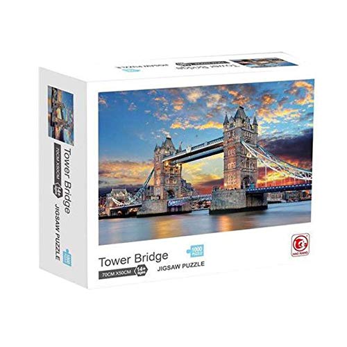 KING JUGUETES Puzzle Puente de la Torre Londres, puzle de 1000 Piezas, Tower Bridge of London Jigsaw, Juego Educativo y Creativo, Rompecabezas para niños y Adultos a Partir de 14 años