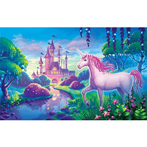 Kit de pintura de diamantes 5D cuadrados, kit de pintura de diamantes 5D, kit de pintura de diamantes de imitación de unicornio y castillo para manualidades, decoración de pared, 40 x 30 cm Kit de pintura de diamantes 5D cuadrados, kit de pintura de diamantes 5D, kit de pintura de diamantes de imitación de unicornio y castillo para manualidades, decoración de pared, 40 x 30 cm