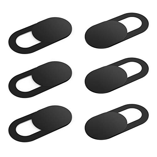 KIWI design Tapa Webcam 6 Pack, Cubierta Webcam Cover Tapar Camara Portatil Paño Limpio para PC Mac iPhone Laptop iPad Smartphone (Negro) KIWI design Tapa Webcam 6 Pack, Cubierta Webcam Cover Tapar Camara Portatil Paño Limpio para PC Mac iPhone Laptop iPad Smartphone (Negro)