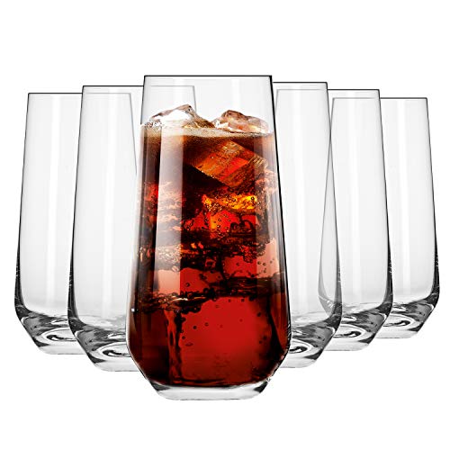 Krosno Vasos de Agua Jugo Highball | Conjunto de 6 Piezas | 480 ML | Splendour Collection Uso en Casa, Restaurante y en Fiestas | Apto para Microondas y Lavavajillas