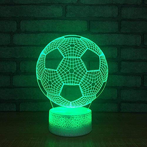 Lámpara De Ilusión 3D Luz De Noche Led Creativa 7 Colores Lámpara De Mesa Táctil Remota Visual Soccer   Usb Soccer Atmósfera