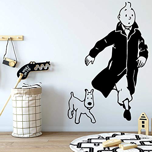 Las aventuras de Tintin Etiqueta de la pared Etiqueta de la pared Decoración Vinilo Etiqueta de la pared para la decoración del hogar