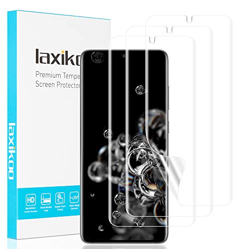 laxikoo Protector de Pantalla para Samsung Galaxy S20 Ultra, [3 Piezas] Película Protectora de TPU [Cobertura Máxima] [No Cristal Templado] [Sin Burbujas] Protector Pantalla Samsung Galaxy S20 Ultra