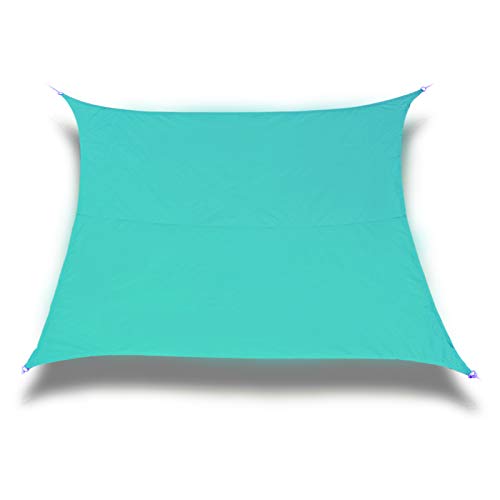 Laxllent Toldo Vela de Sombra Cuadrado 3x3m Azul Turquesa,Protección Rayos UV,Impermeable y Resistente, para Patio Jardín Balcón,con Cuerda