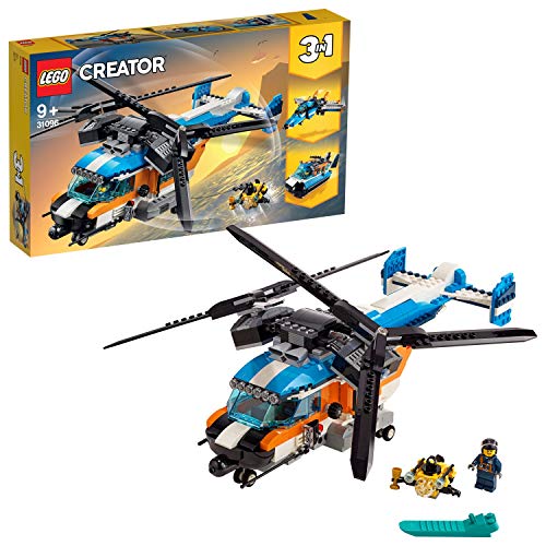 LEGO Creator - Helicóptero de Doble Hélice Nuevo juguete de construcción 3 en 1 para Recrear Miles de Aventuras (31096) , color/modelo surtido