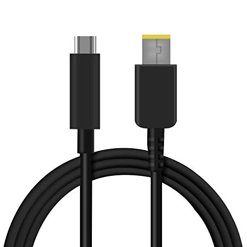 Lenovo Cable de Carga, USB Tipo C a Lenovo Slim Tip para Lenovo Thinkpad X1 Carbon (2nd 3rd 4th Gen) X1 Yoga (1st Gen) T440 T440s T450 T460 T460S T470 T560 20V 45W 65W PD Carga Rápida 1,5m Negro